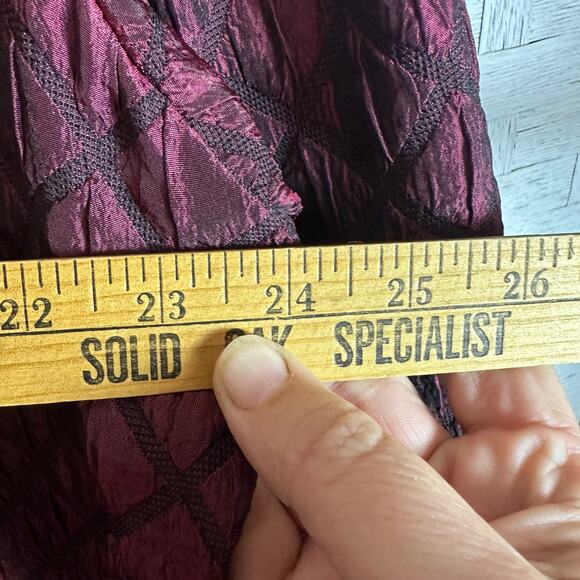 Coldwater creek burgundy quilted jacket blazer satin button up vamp plus size - Picture 9 of 10